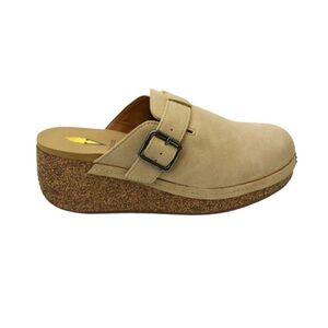 New Volatile Thayer Buckle Mules in Sand